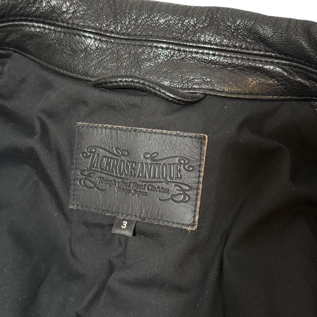 ジャックローズ アンティーク ライダースジャケット シングル ゴートレザー 美品
