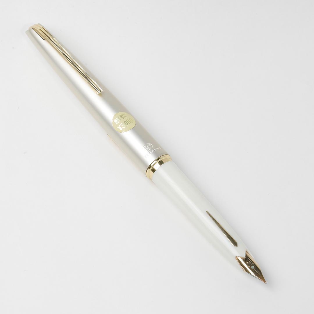 未使用 プラチナ ポケット 18K 細軟 バイカラー白 万年筆 60年代製造 A
