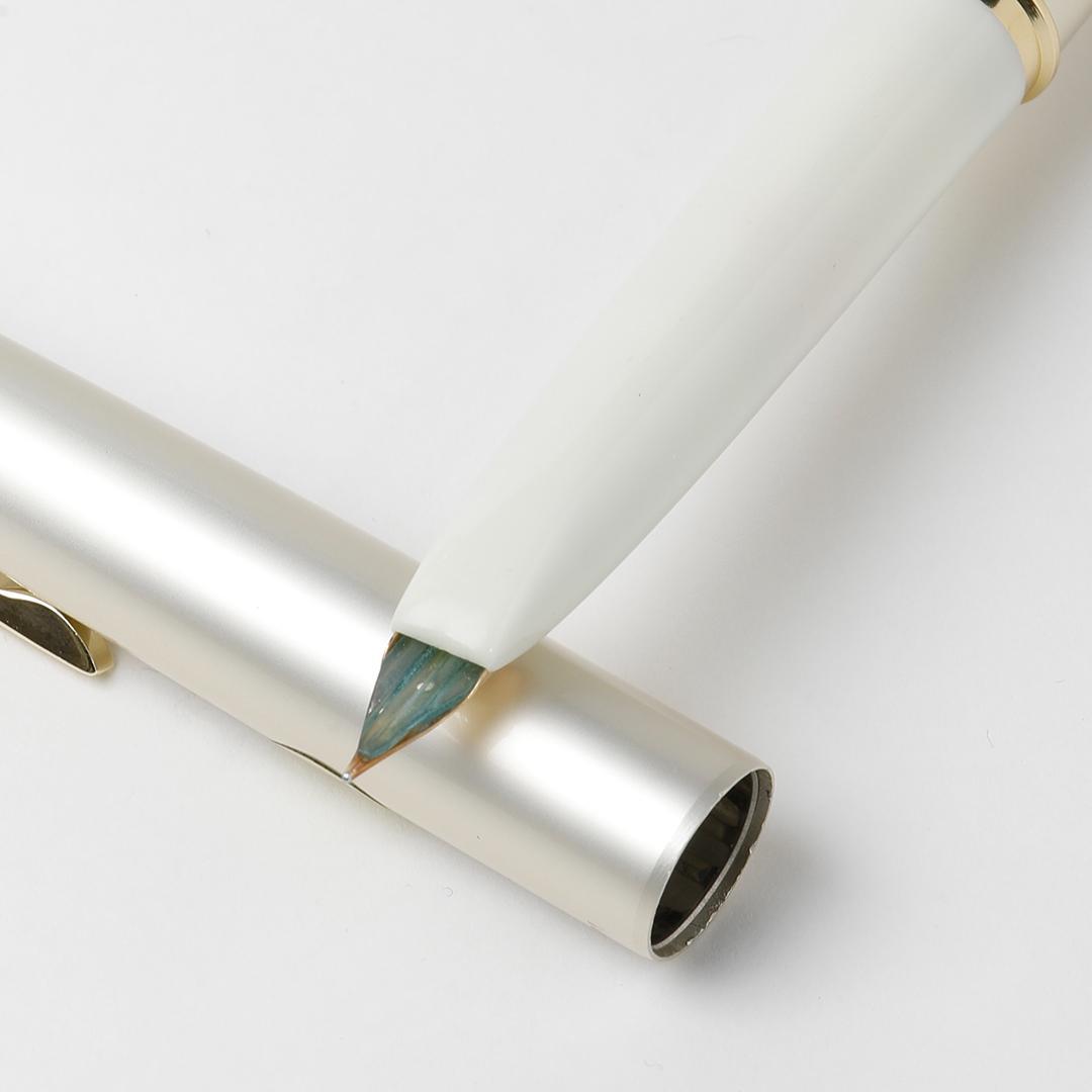 未使用 プラチナ ポケット 18K 細軟 バイカラー白 万年筆 60年代製造 A