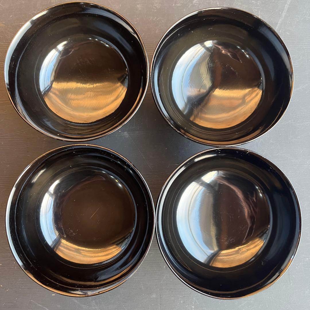 木製漆器 千鳥 金蒔絵 盛金 吸物椀 八客 黒塗 椿 時代