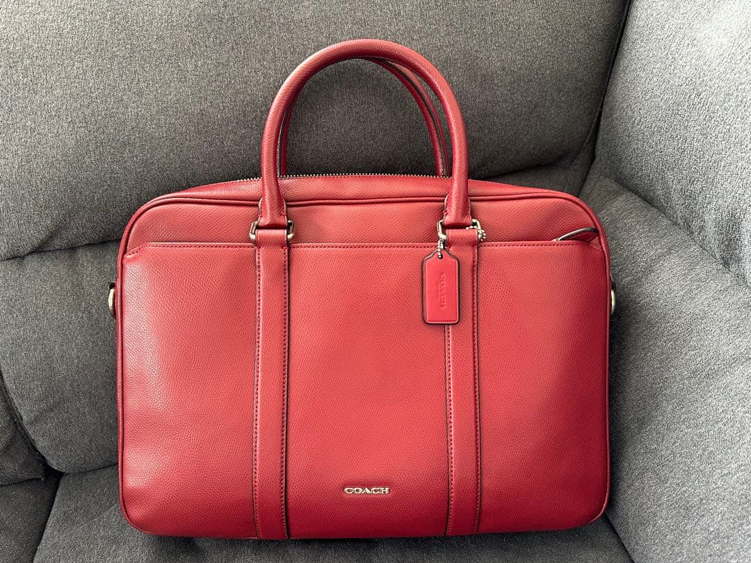 美品 COACH ビジネスバッグ 鞄 メトロポリタン ワークバッグレッド