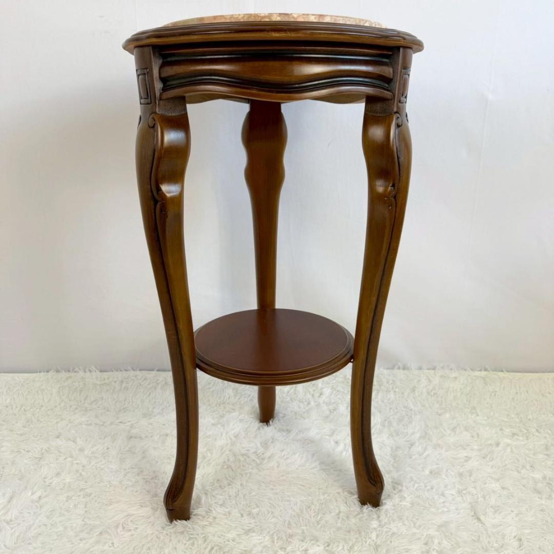 【美品】大理石調　サイドテーブル コンソールテーブル 猫足花台　イタリア製