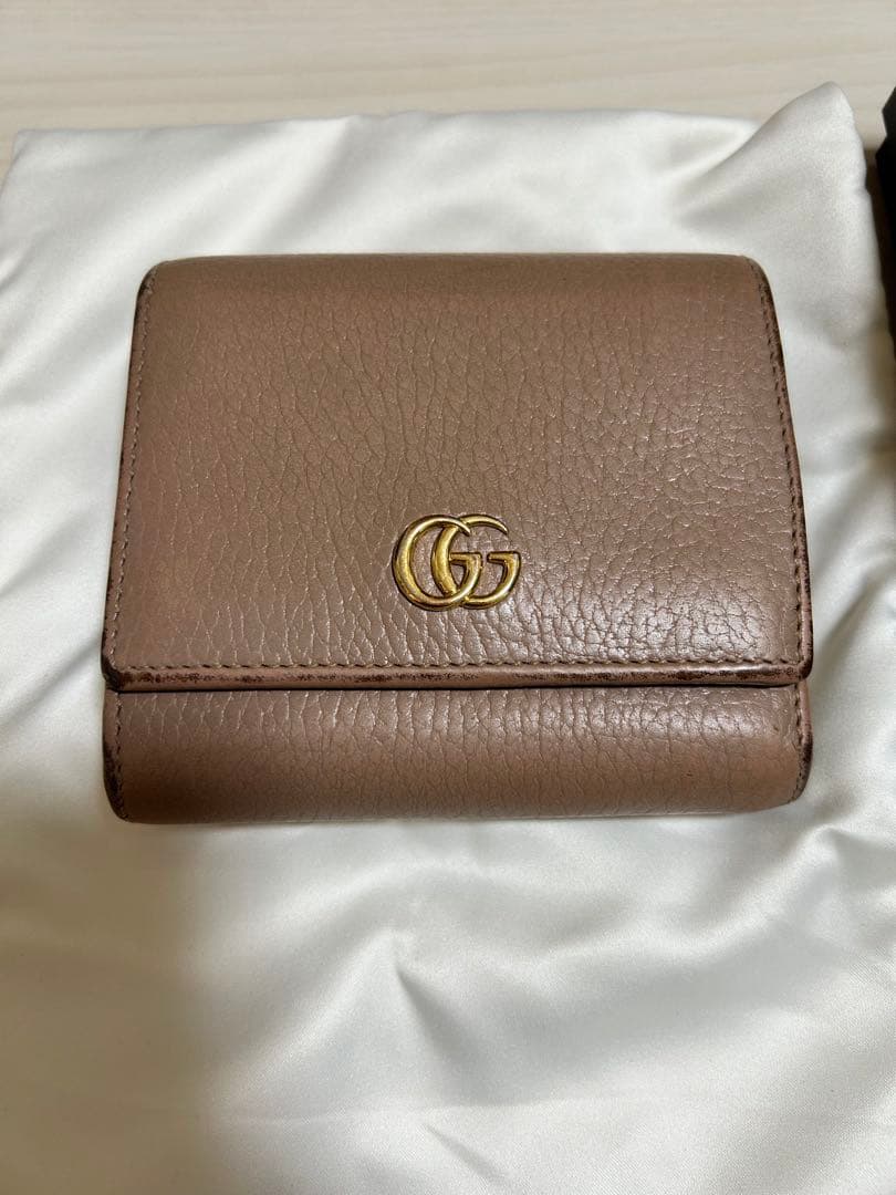 GUCCI 二つ折り財布 ブラウン レザー