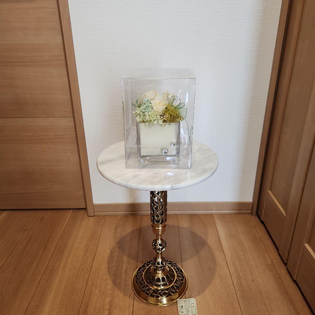 【送料込】大理石ミニテーブル　花台　サイドテーブル　アンティーク