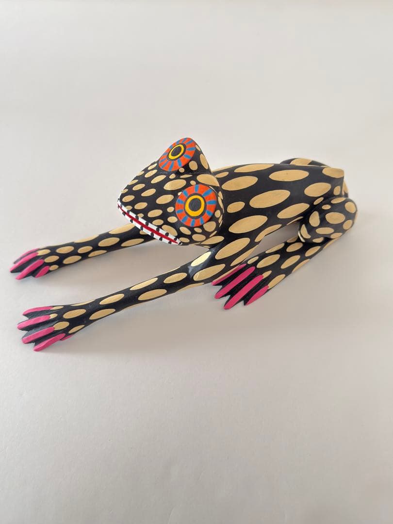 メキシコ　木彫　カエル オアハカン ウッド カーヴィング