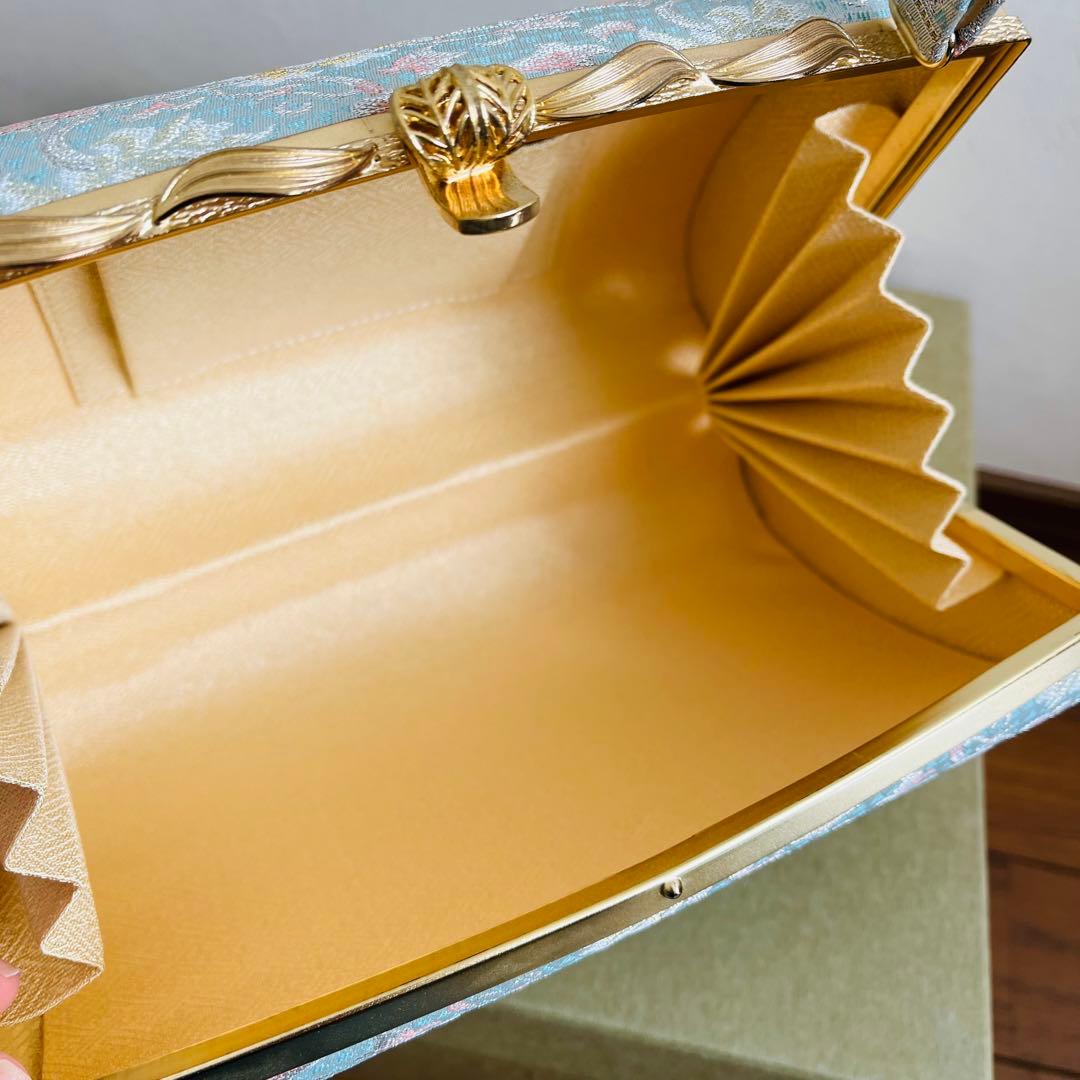 【新品未使用品】振袖用バッグ　草履　成人式　振袖　西陣織　正絹　Lサイズ相当