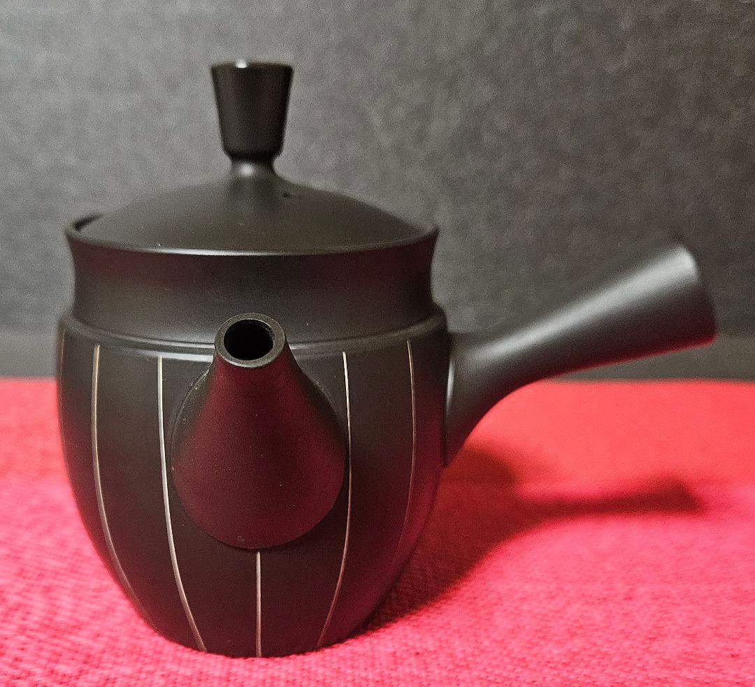 常滑焼　名工　柴田好明　作　黒泥茶注　急須　煎茶急須　常滑茶注　茶道具　茶器
