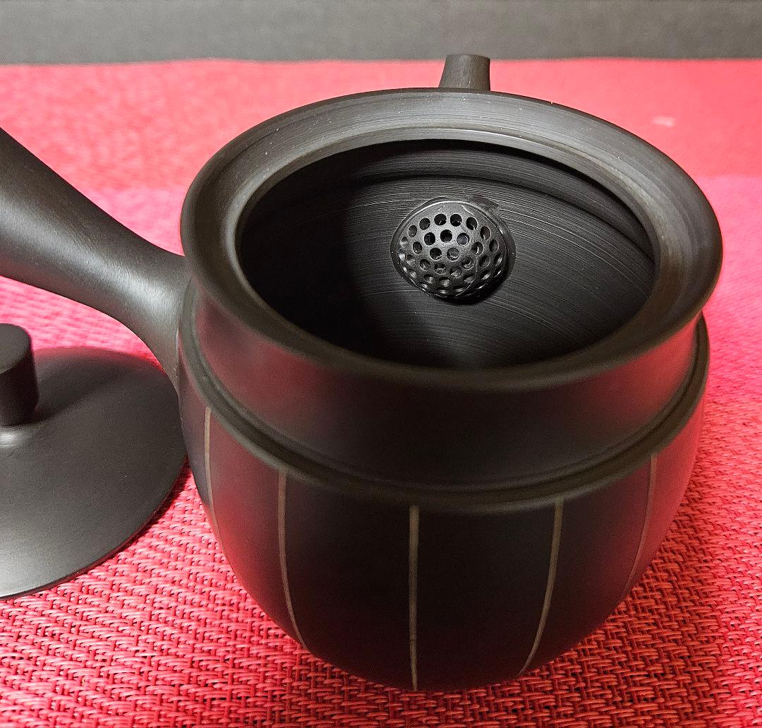 常滑焼　名工　柴田好明　作　黒泥茶注　急須　煎茶急須　常滑茶注　茶道具　茶器