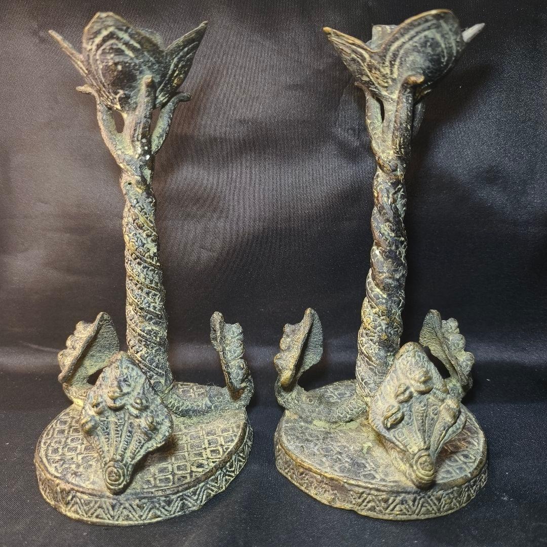 蝋燭台 青銅器 鋳物 チベット密教寺院流出 仏教古美術 骨董 蒐集家放出珍品