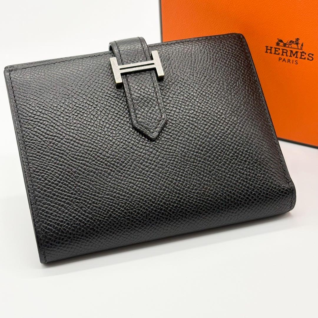 ♡美品♡ エルメス HERMES ベアンコンパクト 二つ折り財布 ブラック