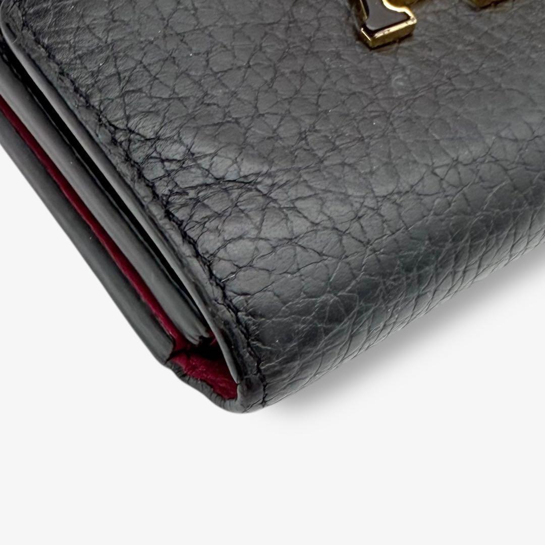 【美品】ルイヴィトン 財布　カプシーヌ XS ブラック コンパクト財布　三つ折り