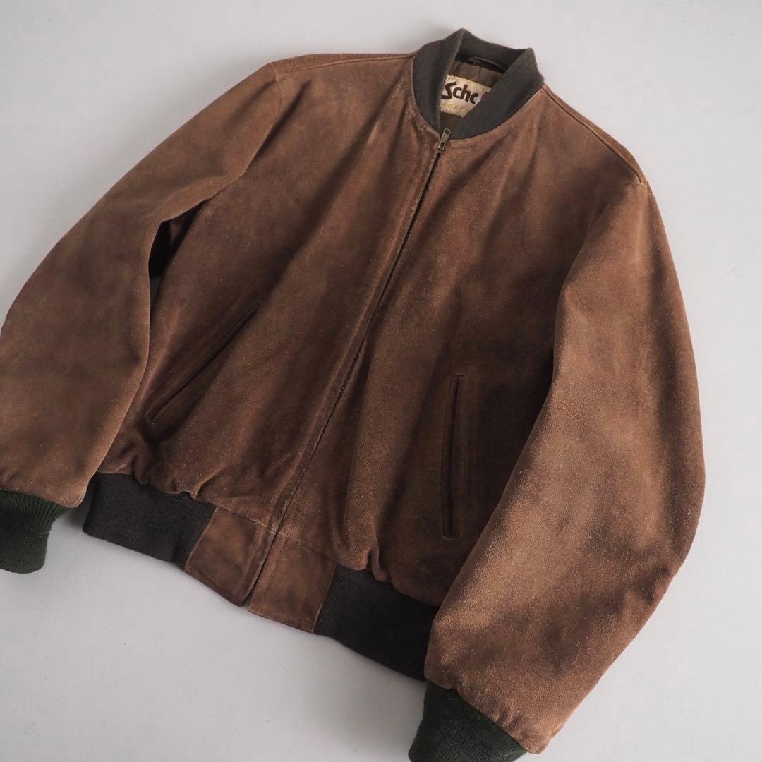 Schott　size38　レザージャケット　スエード　ブラウン　美品