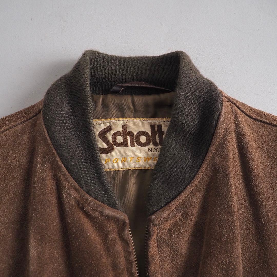 Schott　size38　レザージャケット　スエード　ブラウン　美品