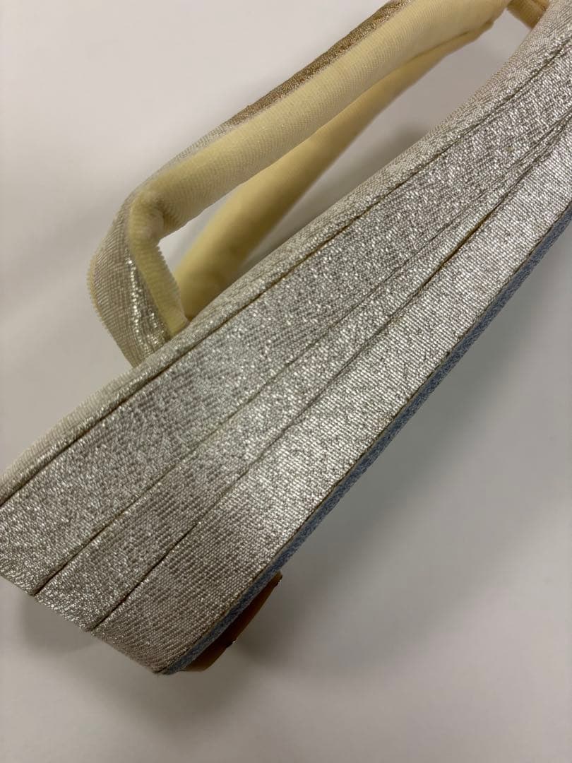 和装用草履バッグセット　銀と金　波柄　金たたき　螺鈿調　成人式　未使用品