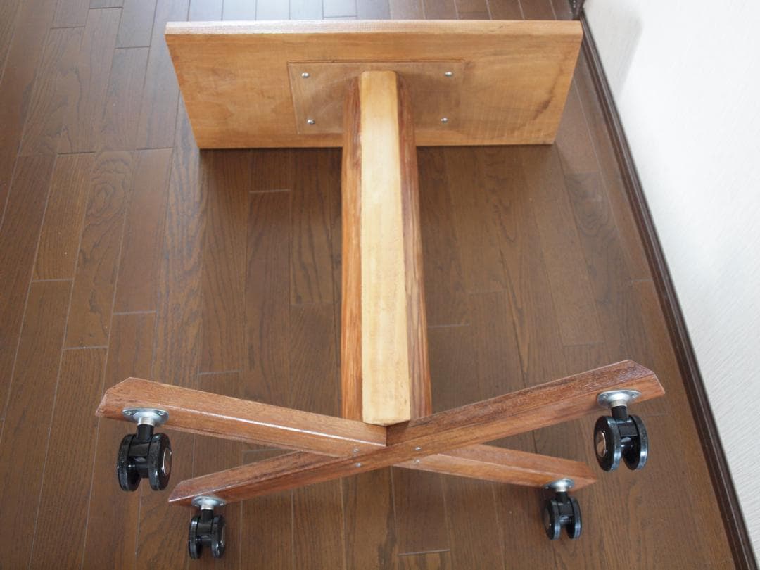 カフェテーブル　サイドテーブル　70x40x高79cm　キャスター付き　北山杉