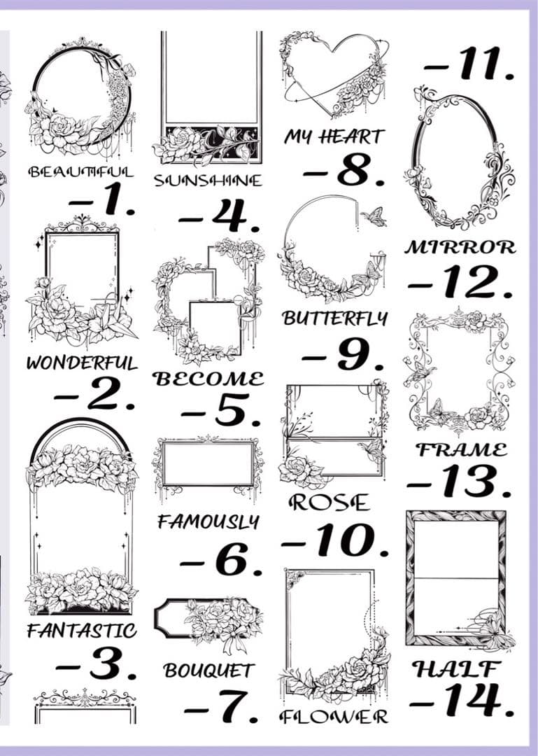 《花框》海外マスキングテープ　マステ 【1317】