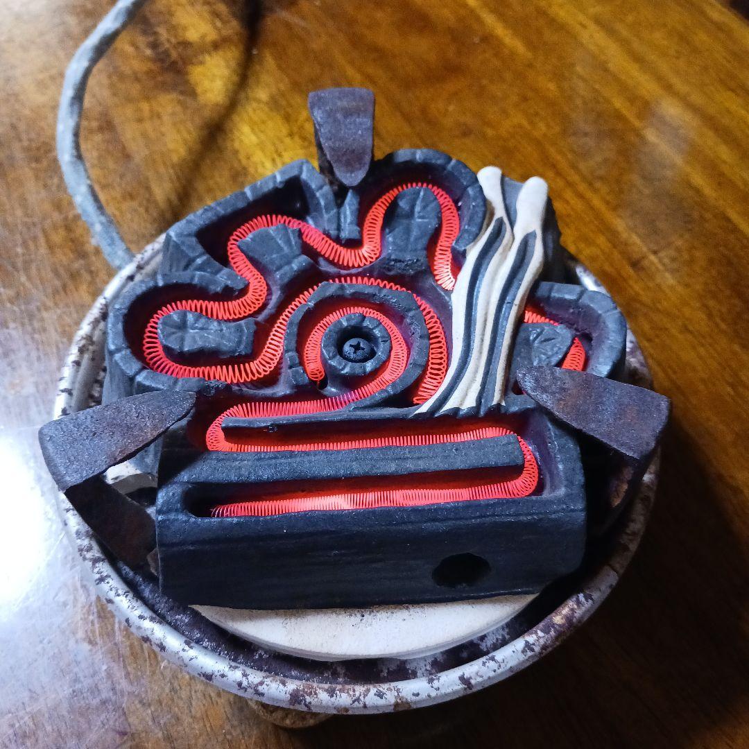 裏千家 風炉用 墨型電熱器 茶釜 釜環 敷板 風炉 セット