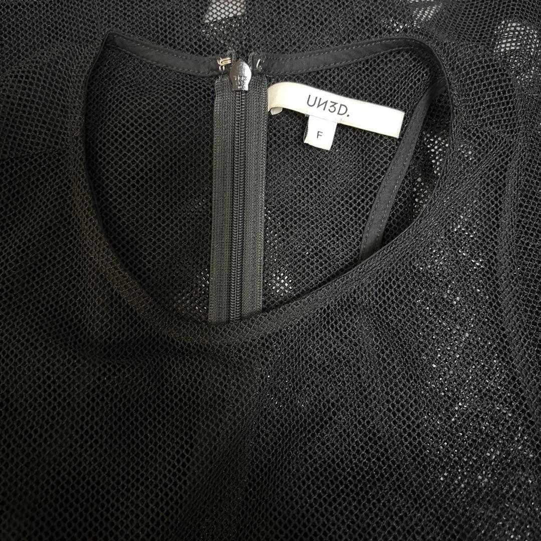 UN3D. メッシュタンクトップ ブラック F