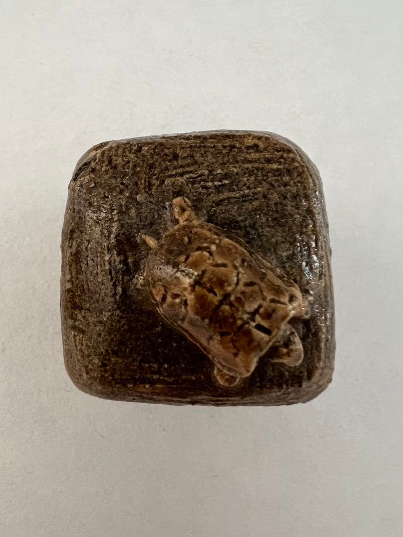 古織部香合 角形 亀 茶道具