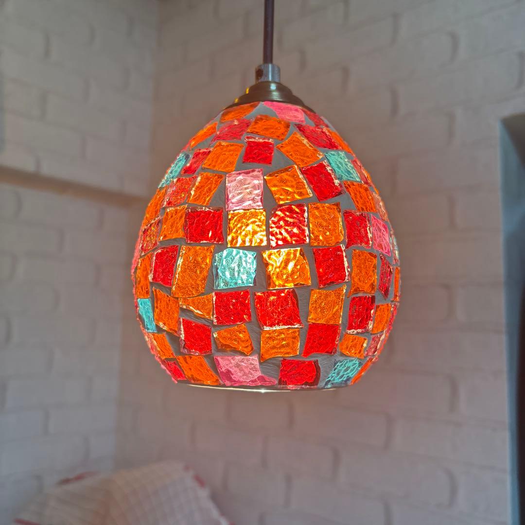 モザイクガラス ペンダントライト 2個セット