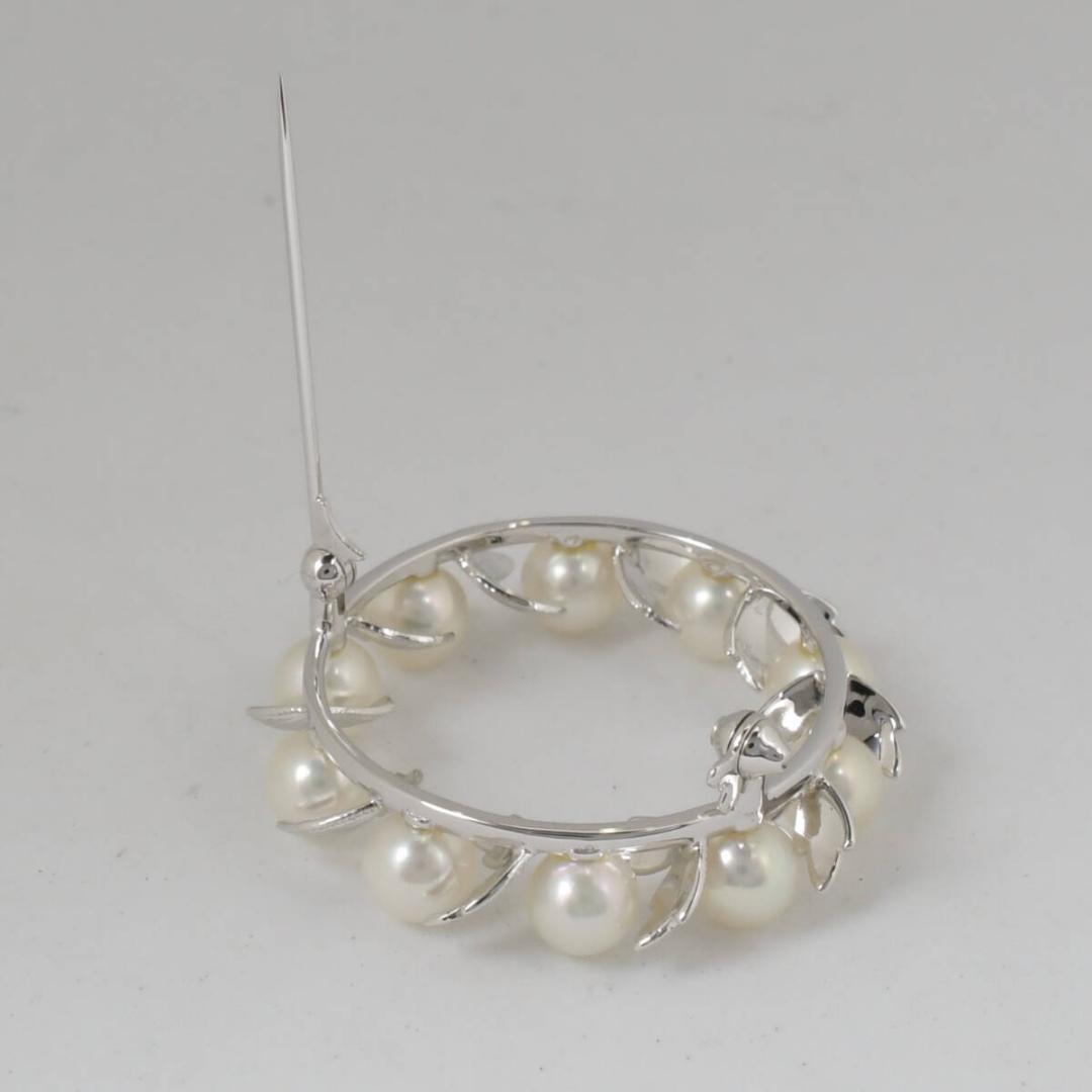 MIKIMOTO 10P パール ベビーパール 真珠 ブローチ 月桂樹