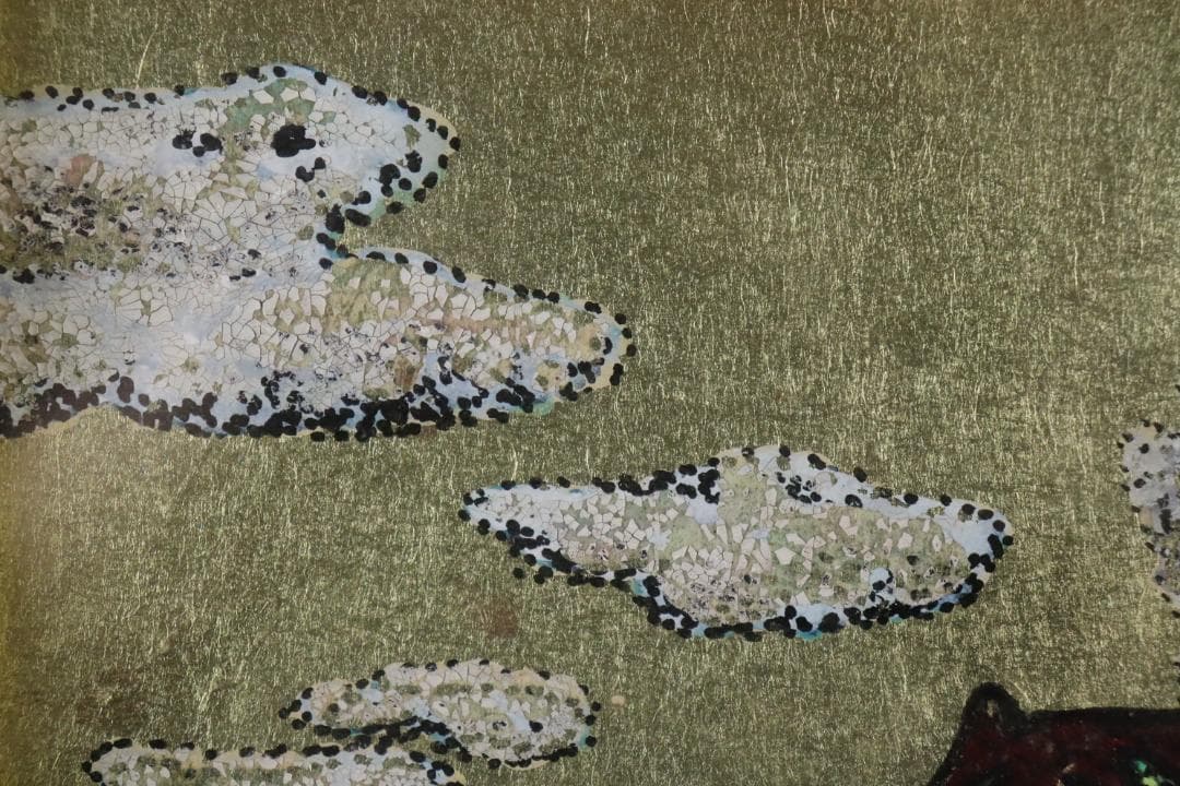 山下清 「桜島」 ペン画 1963年 彩色 色紙額装 模写