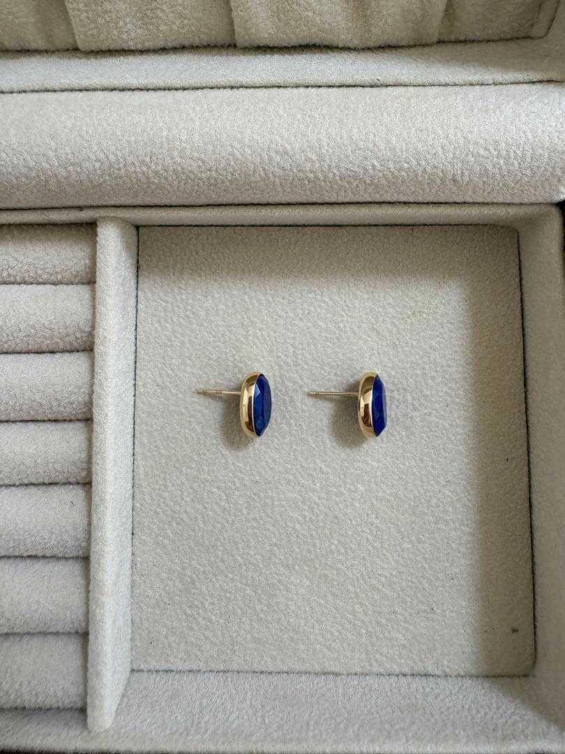 ☆ジュエリーツツミ☆ ラピスラズリ ピアス K10 イエローゴールド