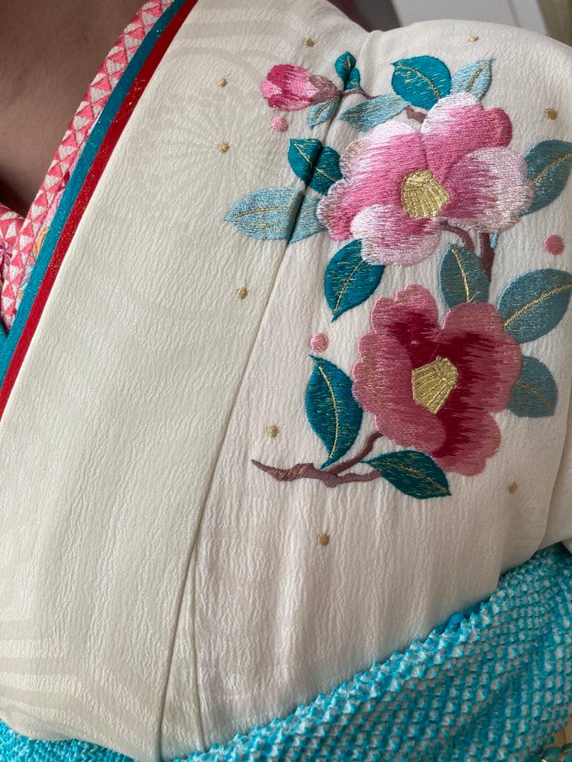 振袖フルセット　白総刺繍