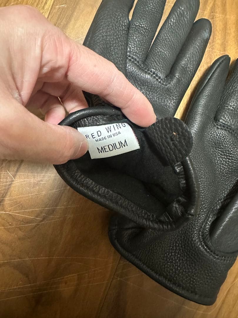 RED WING ブラックレザー手袋 MEDIUM