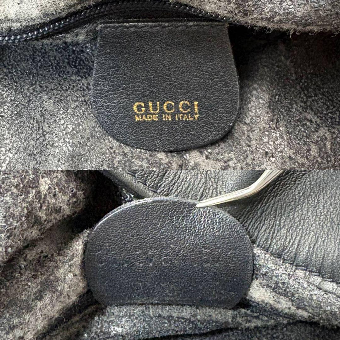 GUCCI グッチ バンブー 2wayハンドバッグ ショルダー レザー ブラック