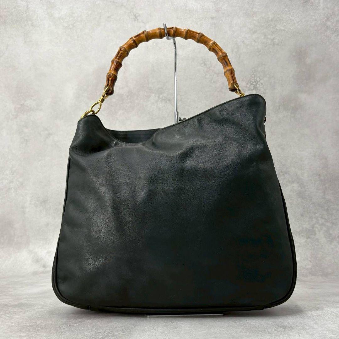 GUCCI グッチ バンブー 2wayハンドバッグ ショルダー レザー ブラック
