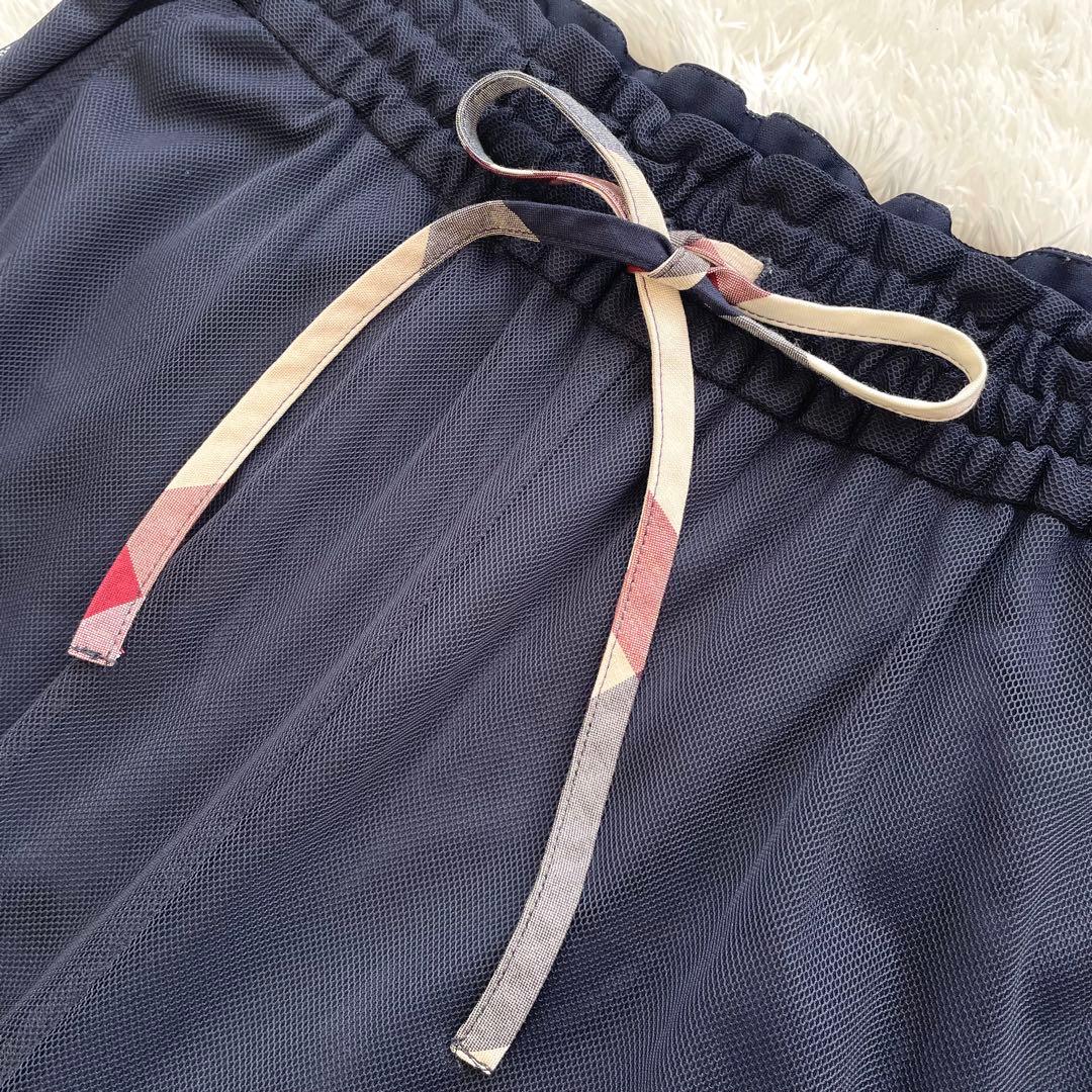 ブルーレーベルクレストブリッジ✨ソフトチュールパンツ　チェック　リボン　手洗い可