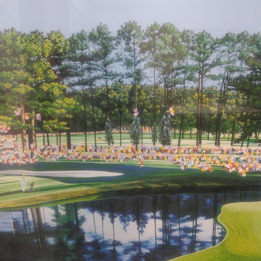 ヒロ・ヤマガタ　マスターズトーナメント　中古　大判額装アートポスター