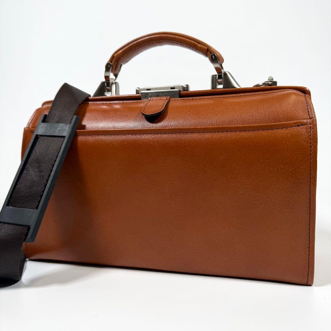 【極美品】SADDLE 豊岡鞄　ミニダレスバッグ　2way レザー　ブラウン