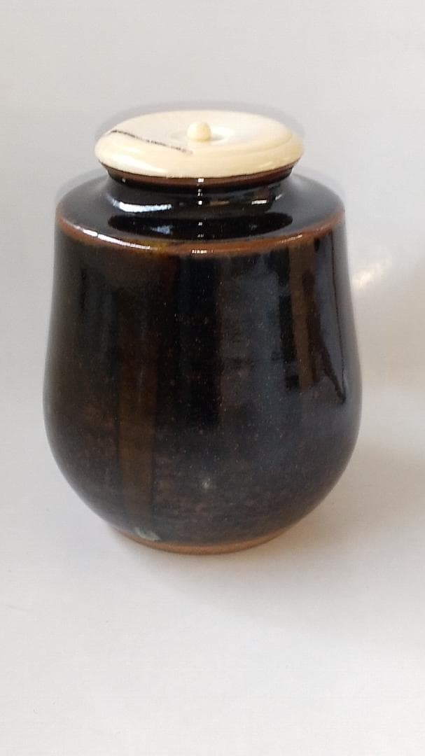 Bottom松本鉄山 松本鐵山 中興名物写 橋立茶入仕覆住吉緞子共箱栞新品