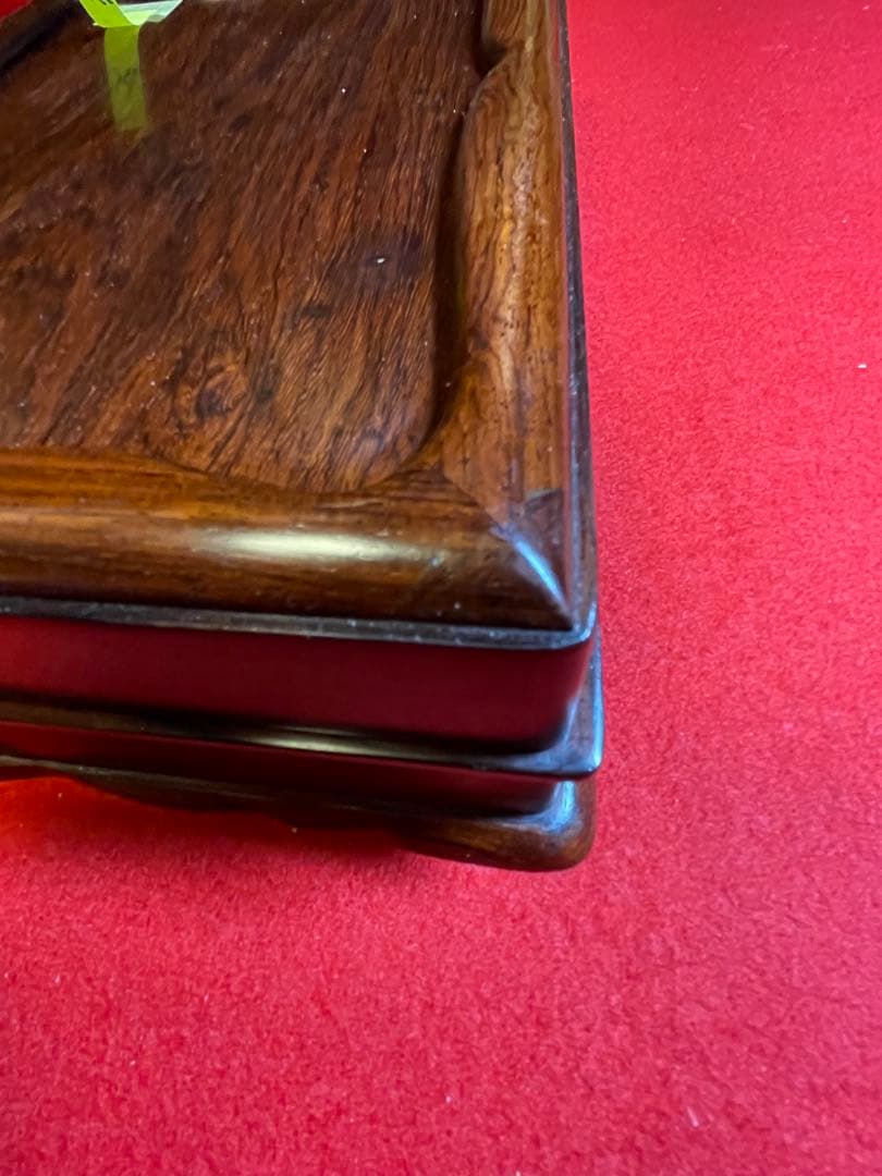 【墨研】古玩 硯箱14◆紫檀長方硯箱◆未使用品◆文房四宝 文人趣味 文箱 唐木