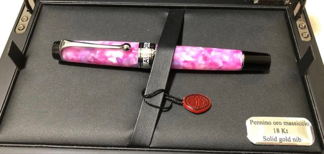 アウロラ　万年筆カレイドスコーピオ　ルーチェローザ　字幅M インク付き