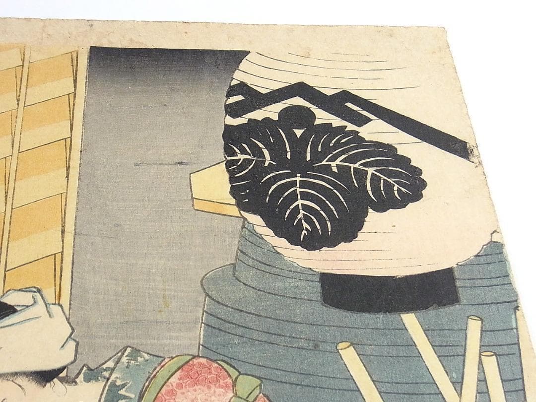 歌川国貞 浮世絵 木版画 餅つき風景2枚セット 年中行事 美人画 江戸時代