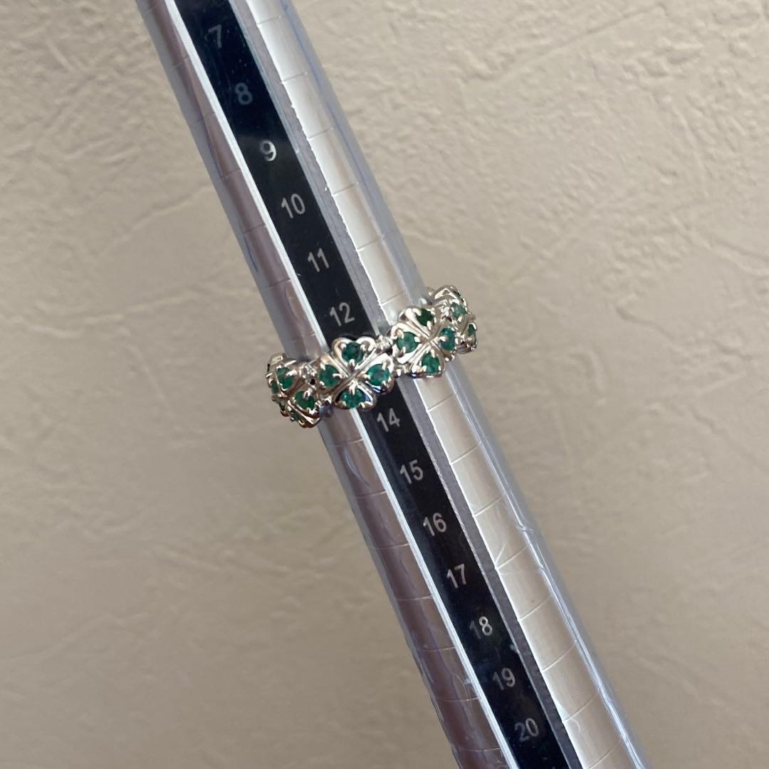 IEI リング エメラルド ダイヤ 925 クローバー