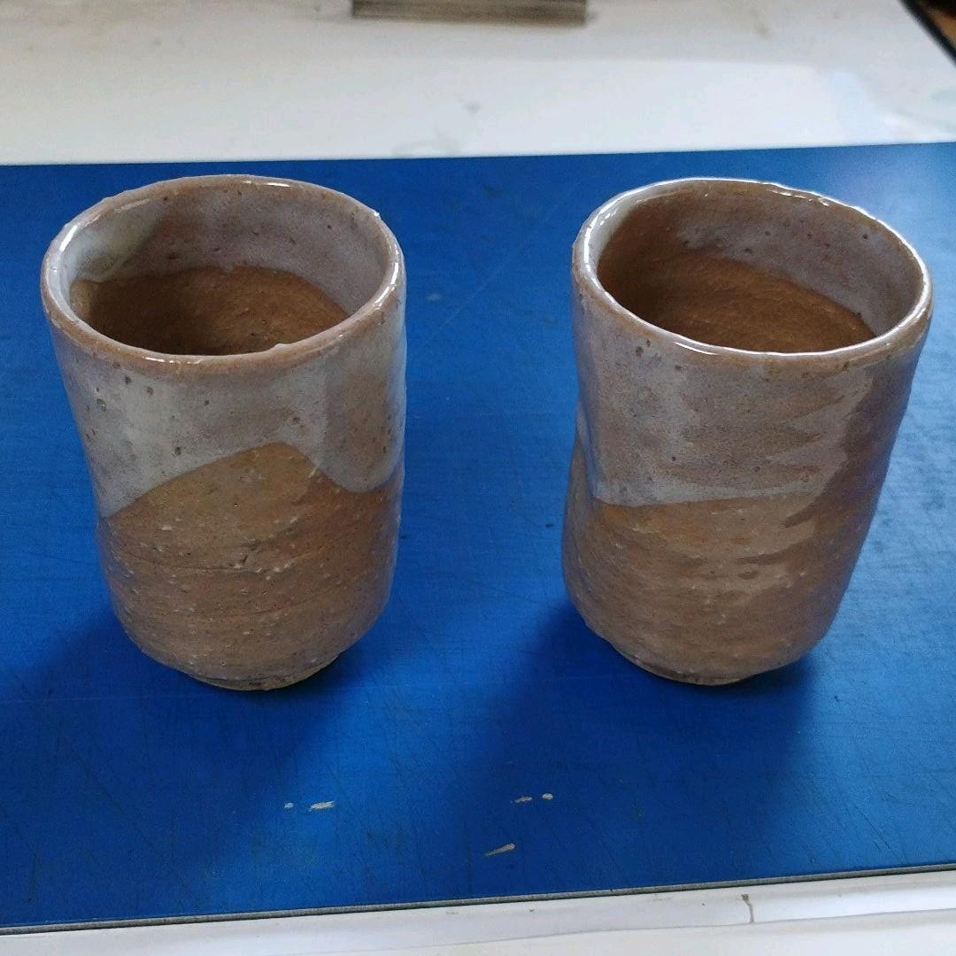 萩焼　　古賀　大眉作　湯呑　hagiyaki pottery