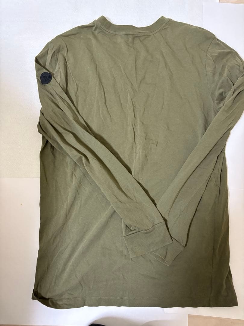 MONCLER モンクレール 長袖Tシャツ カーキ XL ロゴ刺繍