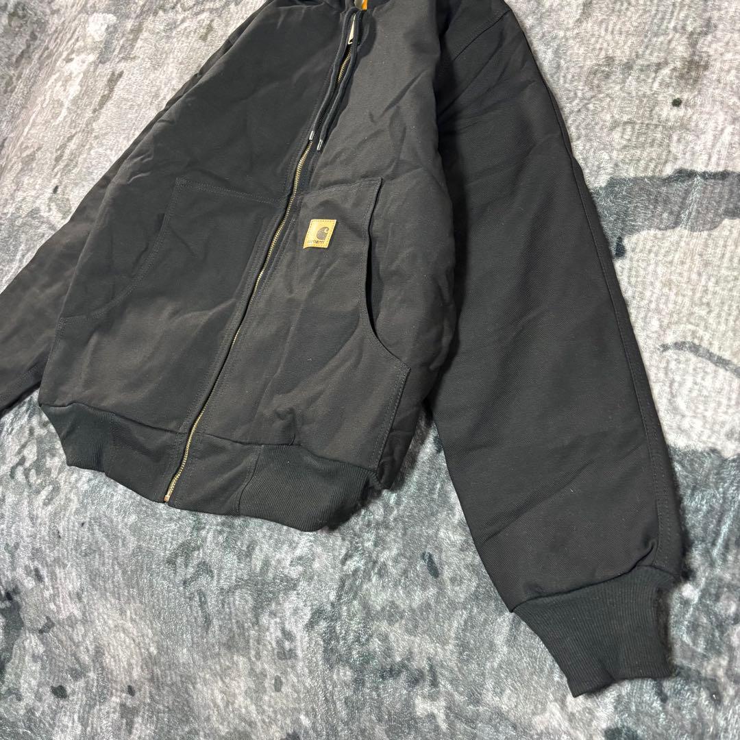 Carhartt フーディ Mサイズ キルティング レザーロゴ リワーク Y2K