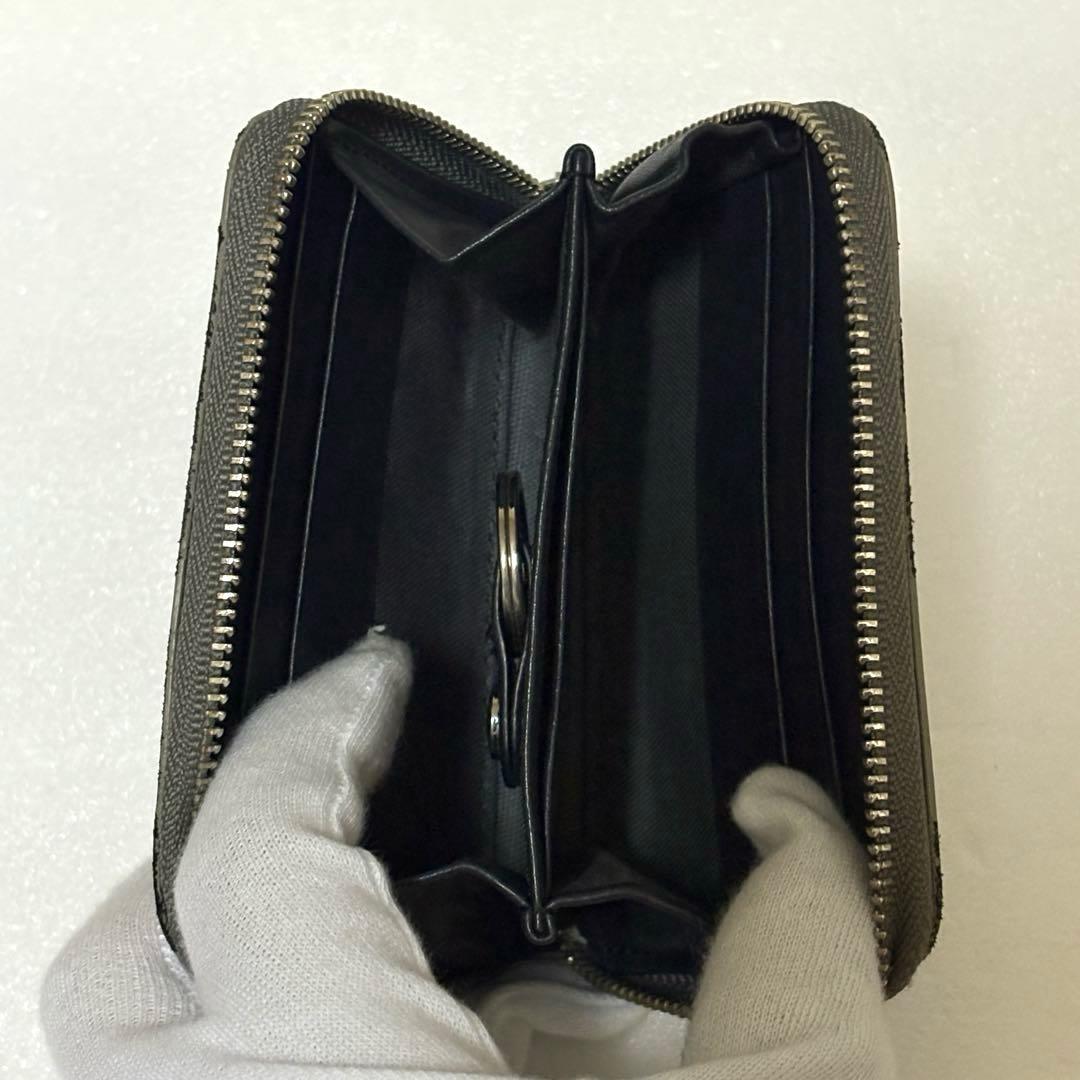 ヴィヴィアンウエストウッド 本革 ミニ財布 オーブ グレー 手書き風アート