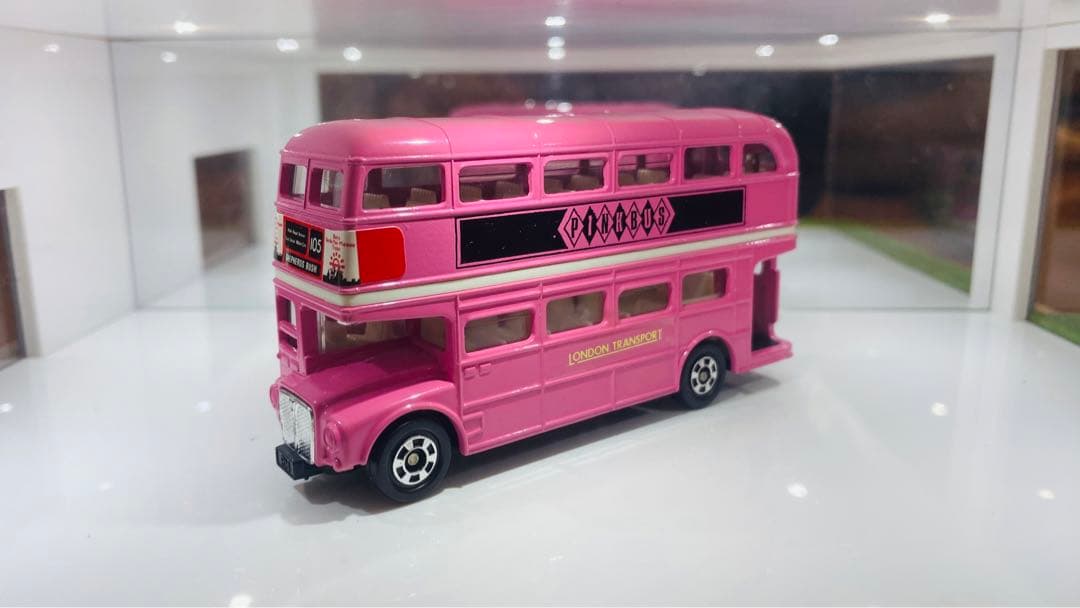 【超レア】ロングトミカL8-2-8 ロンドンバスＲＭ　希少ピンクカラー 日本製