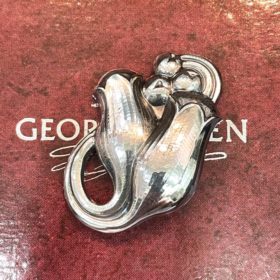 美品 ジョージジェンセン ブローチ 100B スズラン シルバー 925