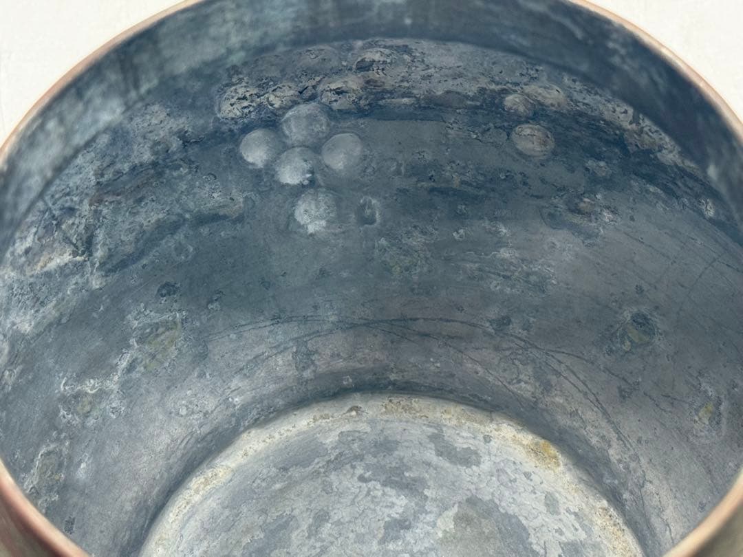 時代　銅製　水注　平寿堂製　鎚起葡萄紋　約2kg 茶道具　送料込み251219