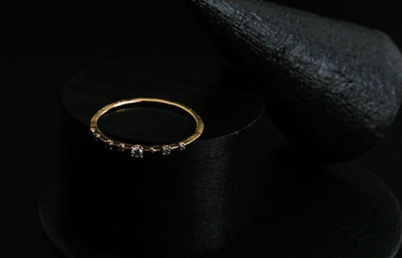 専用箱付き noguchi ダイヤリング 12号 グレイダイヤ ブラウンダイヤ