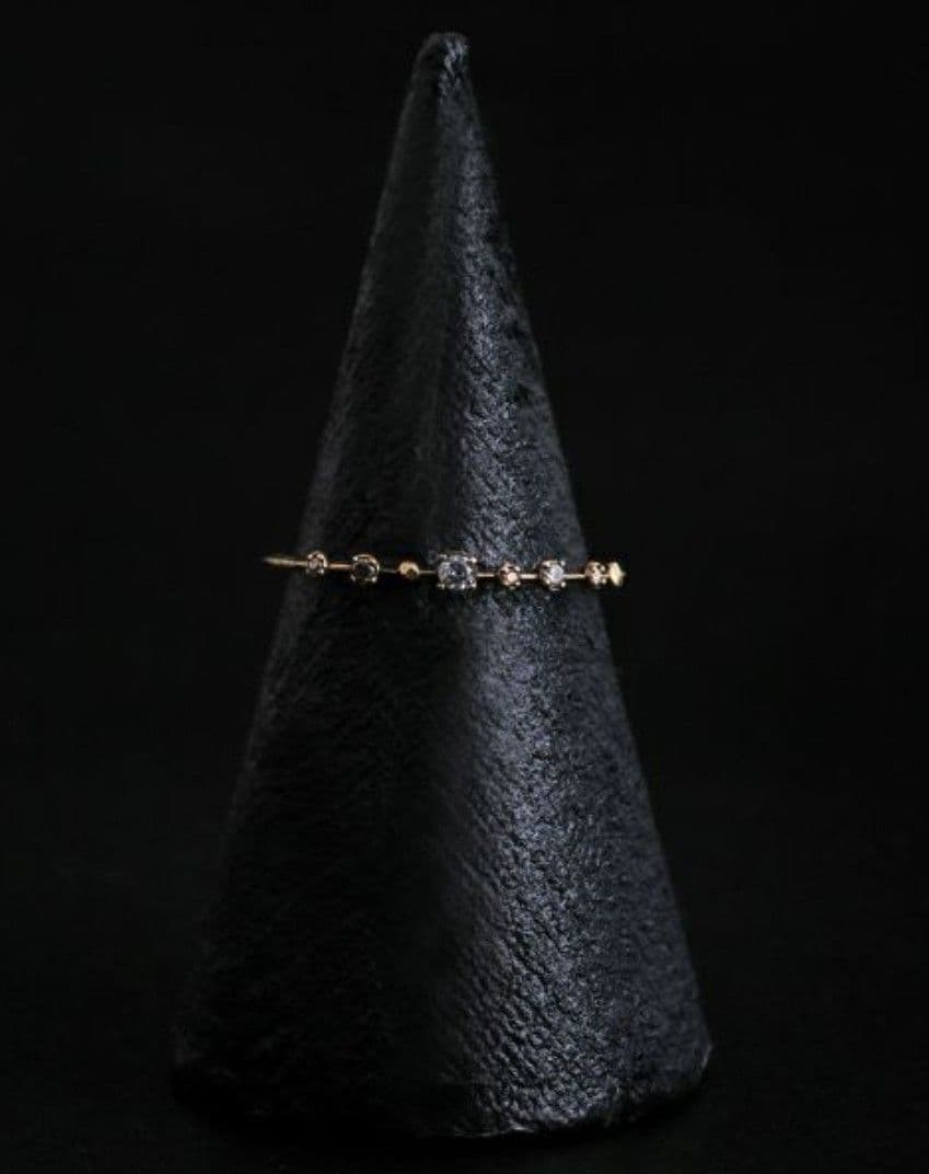 専用箱付き noguchi ダイヤリング 12号 グレイダイヤ ブラウンダイヤ