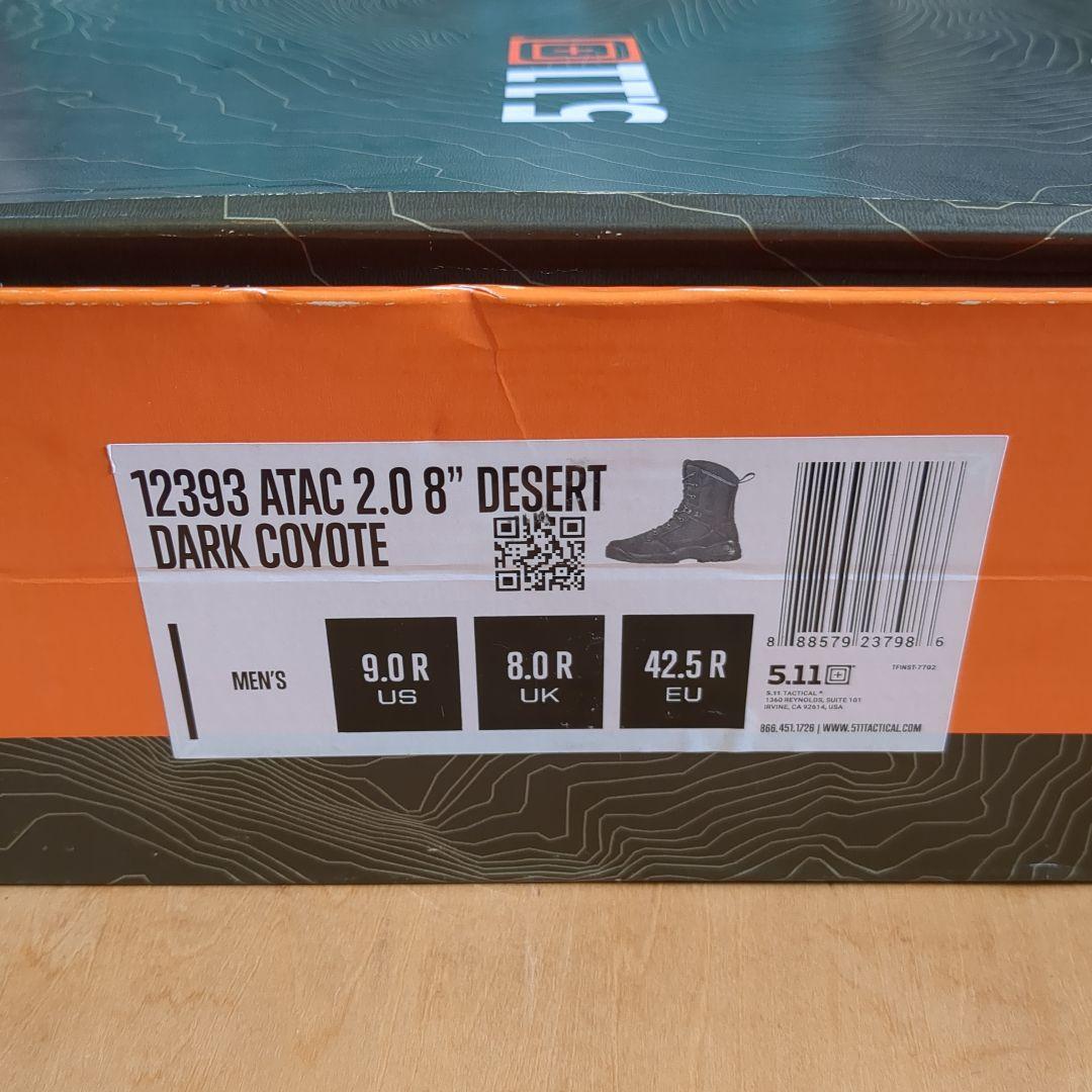 【新品】5.11 ATAC 2.0 8インチ ダークコヨーテ 9.0 US