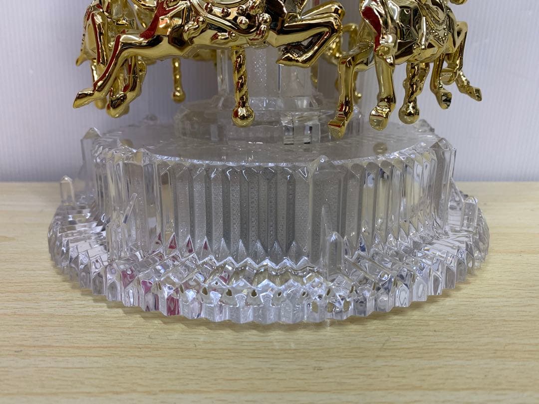 さくら【中古HARMONIERハルモニアアクリルLEDカルーセルオルゴール